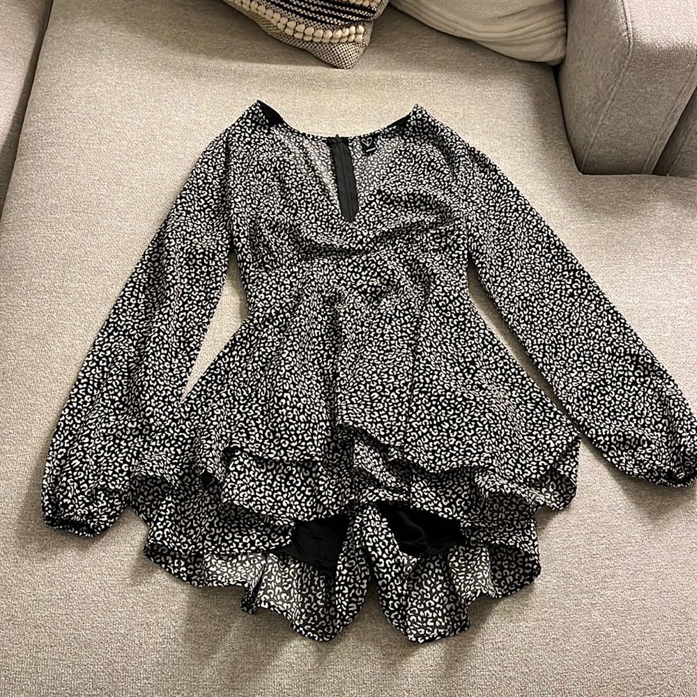 Animal print romper